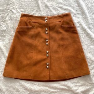 Intermix leather snap suede mini skirt P (XS)
